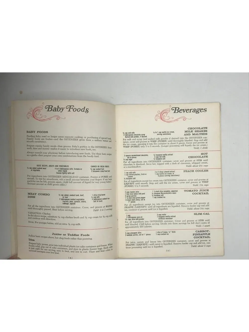Vintage 1973 Osterizer Blender Cookbook: Spin Cookery Recipes